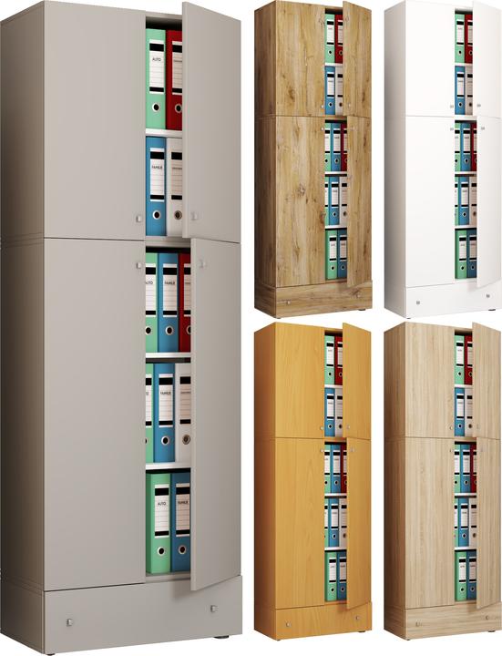 Image du produit VCM Armoire de bureau Armoire à dossiers Lona 5 tiroirs portes battantes (70 x 39 x 200 cm)