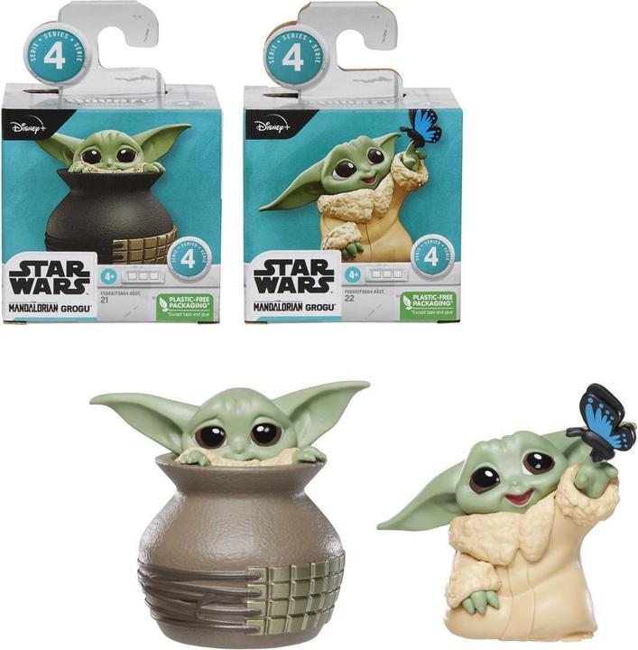 Productafbeelding Hasbro The Bounty Collection serie 4, 2-pack Grogu Figuren, Grogu met vlinder en in kruik