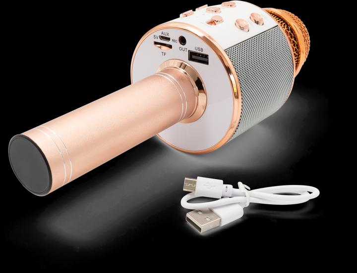 Immagine prodotto Esmée Microfono per karaoke con Bluetooth, AUX e altoparlante - oro rosa (iOS/Android)