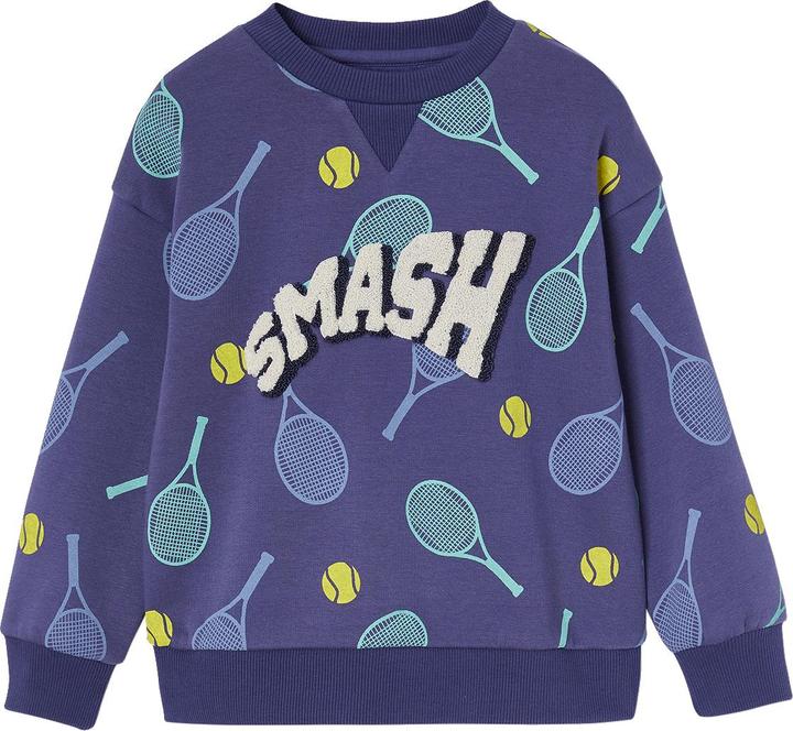 Vertbaudet Jungen Sport-Sweatshirt mit Tennis-Print und Recycling-Polyester