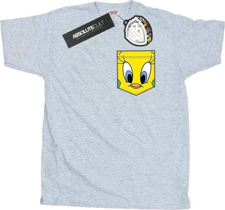 Immagine prodotto Looney Tunes Tweety Pie Face Faux Pocket Maglietta Uomo (S)