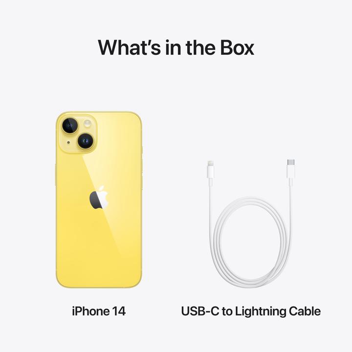 Produktbild Apple iPhone 14 (128 GB, Yellow, 6.10", SIM + eSIM, 12 Mpx, 5G)