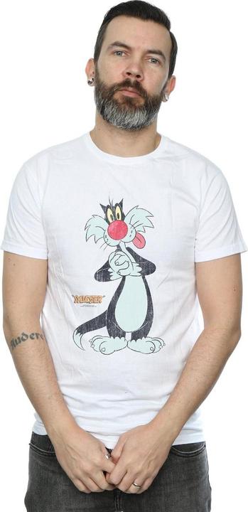Actual product image Looney Tunes Mens Sylvester Distressed T-Shirt (XL)