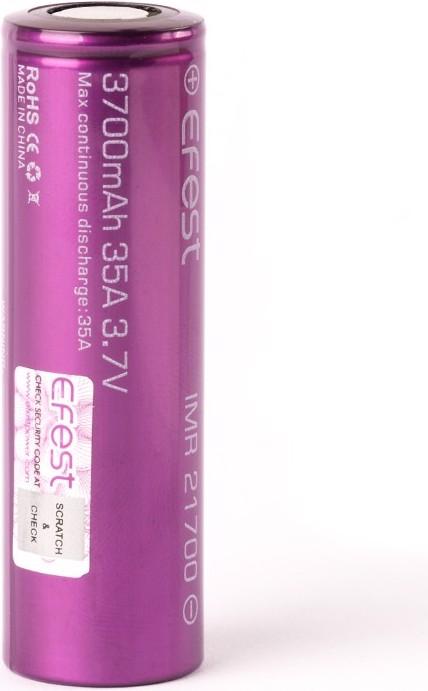Image du produit Efest Batterie IMR21700 - 30A maximum de sortie de courant (Flat Top) (1 pcs, 21700, 3700 mAh)
