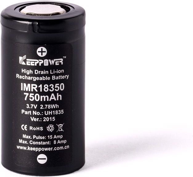 Immagine prodotto Keeppower Batteria IMR18350 (1 pz., 18350, 750 mAh)