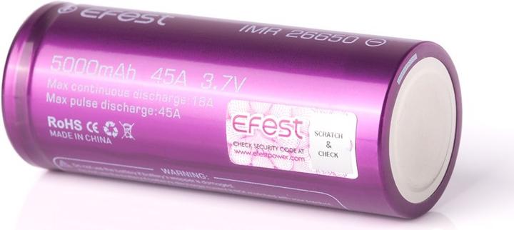 Image du produit Efest Batterie rechargeable Purple IMR26650, non protégée (1 pcs, 26650, 5000 mAh)