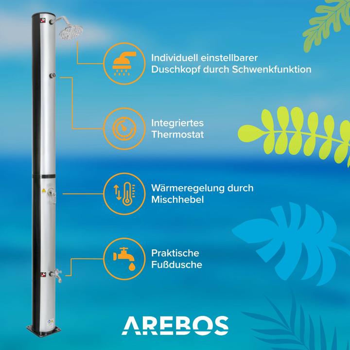 Actual product image Arebos Solar shower