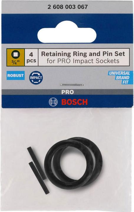 Productafbeelding Bosch Professional Zubehör Set met borgring en pin voor PRO Slagmoerdoos 3/4", 4 stuks.