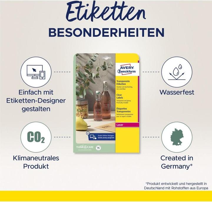 Produktbild Avery Kristallklare Etiketten