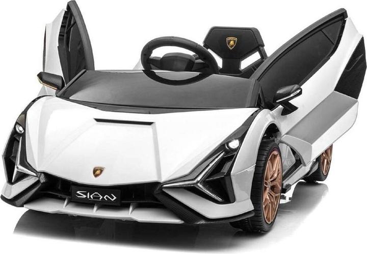 Actual product image Es-toys Elektro Kinderauto „Lamborghini Sian“ – lizenziert – 12V Akku, 2 Motoren -MP3, Ledersitz + (12 V)