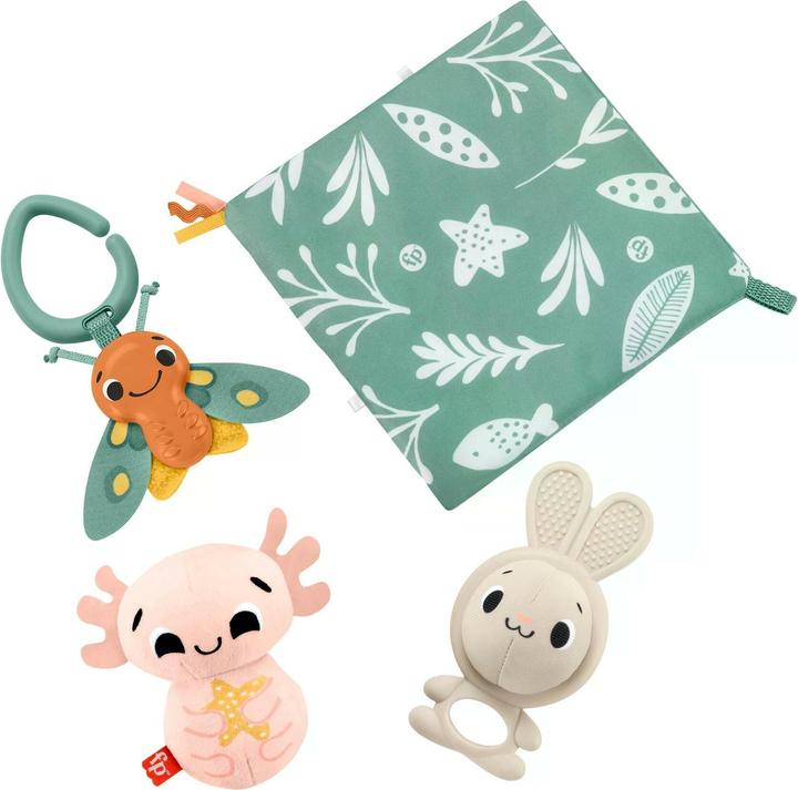 Fisher-Price Coffret d'expériences sensorielles, 4 jouets sensoriels avec activités de motricité fine pour les