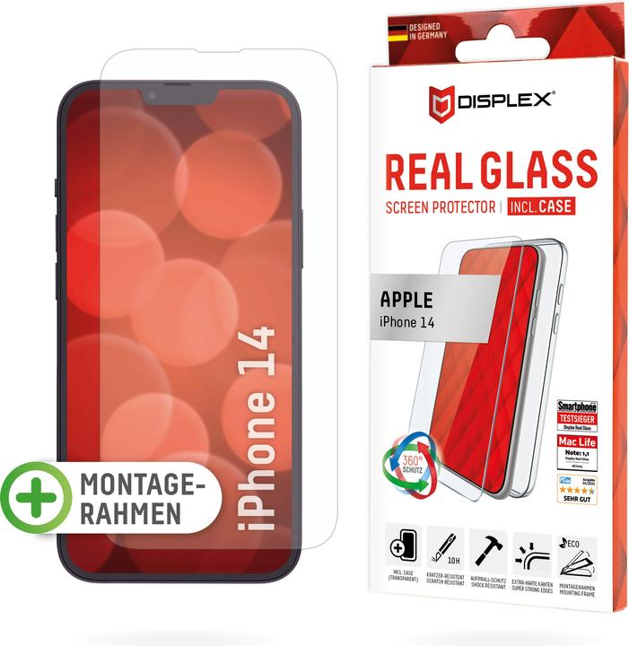 Productafbeelding Displex Real Glass, 2D Panzerglas + Handyhülle (1 Stuk, Apple iPhone 14)