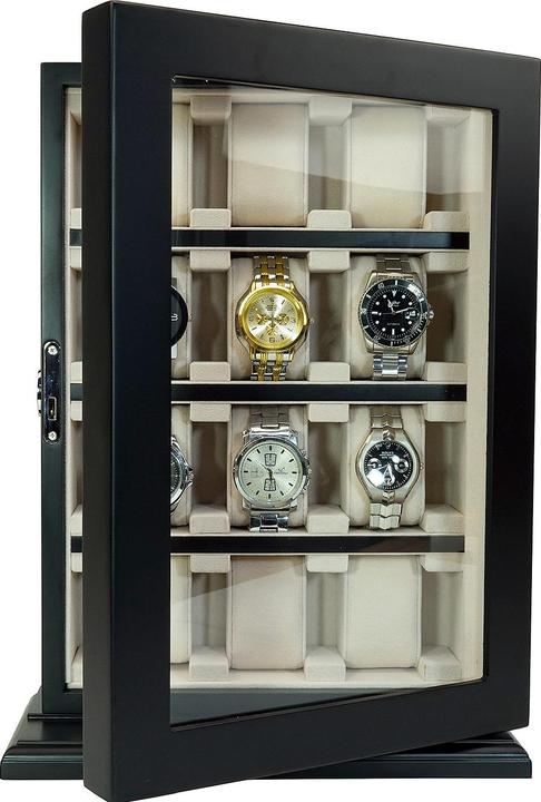 Produktbild Rothenschild Uhrenvitrine RS-1100-12BL für 12 Uhren schwarz