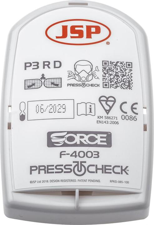 Image du produit Jsp Cartouche filtre à particules pour masque de protection respiratoire FORCE8 (Masque de protection respiratoire Filtre de rechange)