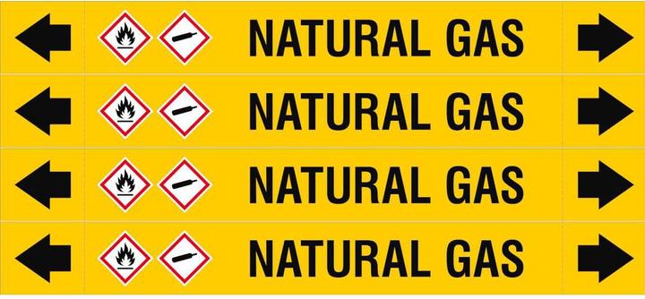Energie-Label Brady ASME - Rohrmarkierer - Natural Gas