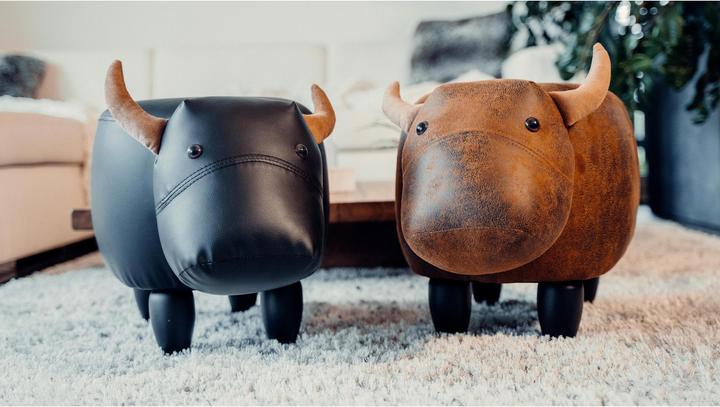 Immagine prodotto Zoosy Sgabello per bambini Mucca Bruna Marrone (Poltrona per bambini)