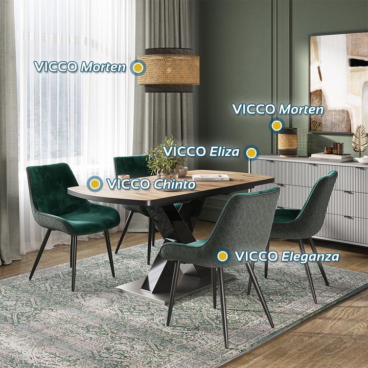 Produktbild Vicco Tischlampe Morten, Rattan/Creme, 17.5 x 26.5 cm (E27)