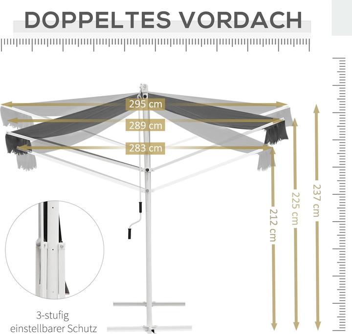 Produktbild Outsunny Standmarkise mit Kurbel (2.94 m)