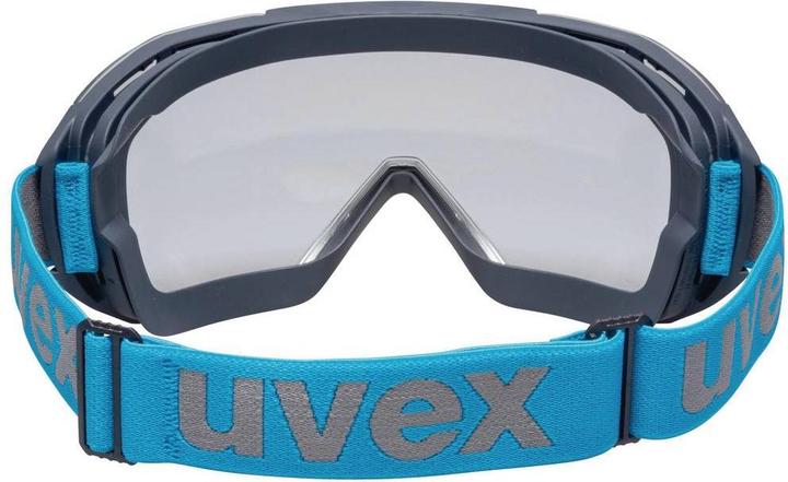 Actual product image Uvex Safety megasonic goggles, clear visor, grey/blue.