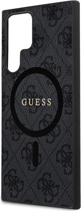 Actual product image Guess case for S24 Ultra S928 GUHMS24LG4GFRK hardcase 4G Collection Leather Metal Logo MagSafe black (Samsung Galaxy S24 Ultra)
