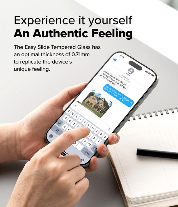 Immagine prodotto Ringke Pellicola protettiva per iPhone 16 Pro EASY SLIDE TEMPERED GLASS Confezione da 2 pezzi, con dima di (2 Pezzo/i, Apple iPhone 16 Pro)