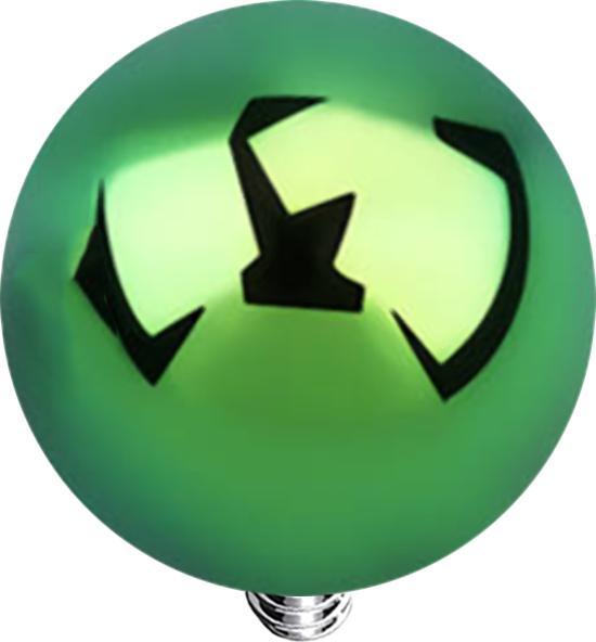 Actual product image Star Piercing Dermal anchor ball green with titanium coating (without brass, Surgical steel 316L)