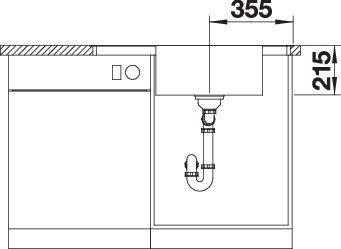 Actual product image Blanco Andano XL 6 S-IF Compact (Top-mounted sink, 86 cm, 50 cm)