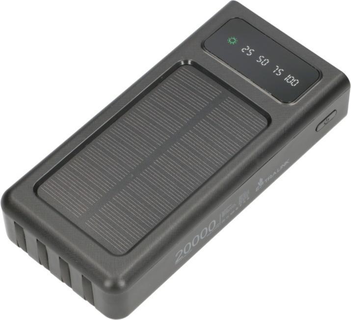 Extralink EPB-092 20000mAh Czarny | Powerbank | Solar Power bank, USB-C (20000 mAh, 10 W, 74 Wh)