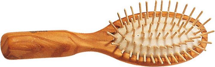 Actual product image Kost Kamm Wooden brush olive wood straight wooden knobs 6-row, oval 17.5cm