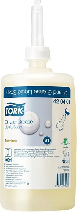 Image du produit Tork Savon liquide dégraissant - 420401 - Savon liquide pour les distributeurs S1/S11, élimine les (Savon liquide, 1000 ml)