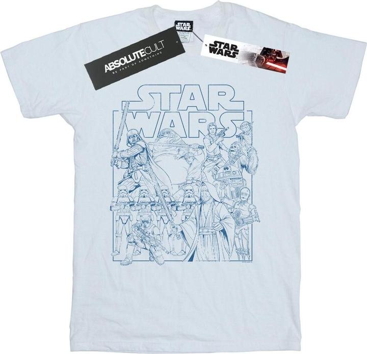 Immagine prodotto Star Wars Outlined Sketch Maglietta Uomo (XXL)