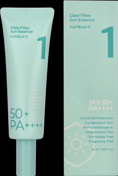 Produktbild Numbuzin No.1 Clear Filter Sun Essence Hydrating Moisturizing Cools Down Light Finish 1.69 Fl Oz (Sonnencreme Gesicht, SPF 50+, 2020 ml)