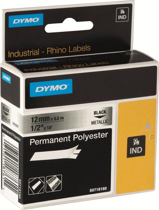 Produktbild Dymo Rhino 19mm schwarz auf Hell Perm Poly (1.90 cm, Transparent)