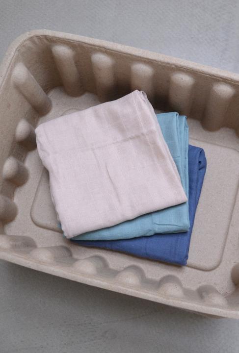 Actual product image Filibabba Muslin diaper GOTS - Muddly blue (65 cm, 2 cm)