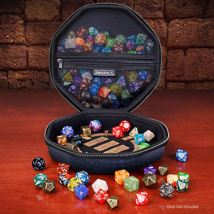 Actual product image Geronimo Games ENHANCE Tabletop Collector's Edition Dice Case Blue Dragon Scales