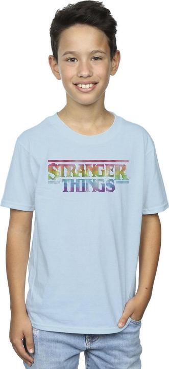 Actual product image Netflix Boys Stranger Things Rainbow Dot Logo T-Shirt (140, 146)