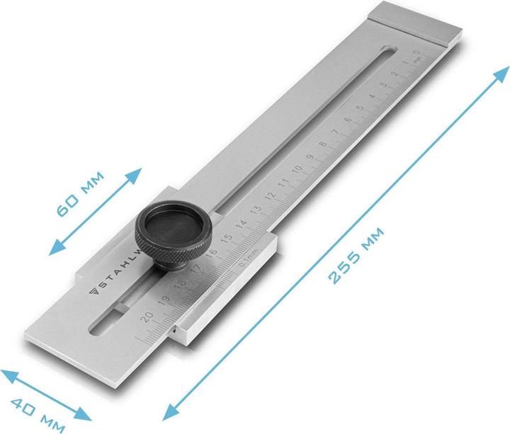 Produktbild Stahlwerk Streichmass mit 200 mm Messbereich und 0,1 mm Nonius aus Edelstahl (20 cm)