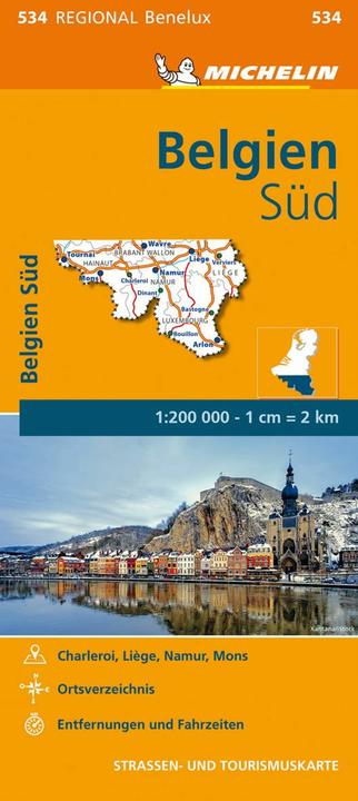 Actual product image Michelin Belgium South. Road and tourist map 1:200.000 200000