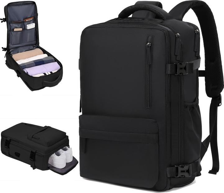 Actual product image Only-Bags.Store Large capacity travel backpack with shoe compartment, Dacron waterproof laptop daypack with