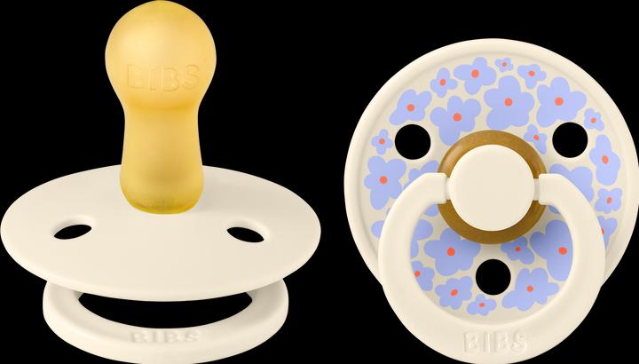 Bibs Sucette Studio Colour 2 PACK Latex Round 6-12m Jasmine Ivory Mix (2 x, 6 - 12 M.)