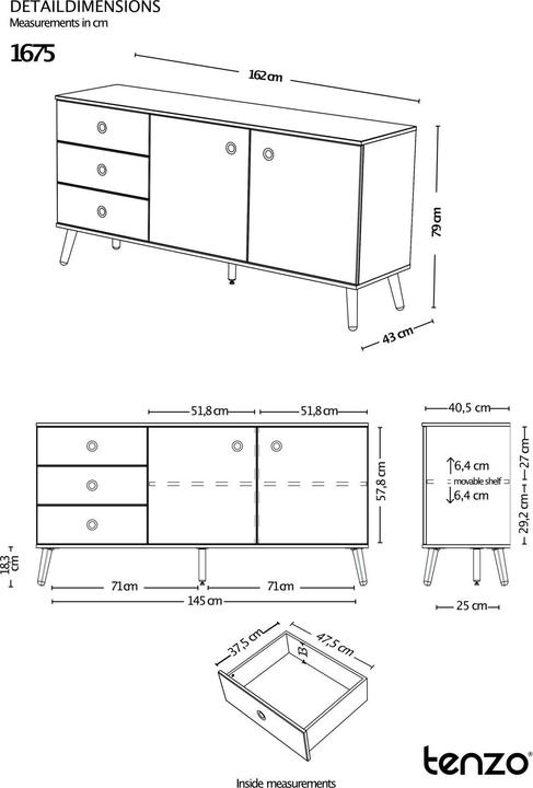 Produktbild tenzo Dot (162 x 43 x 79 cm)