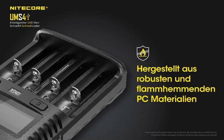 Actual product image Nitecore UMS4 USB quick charger (1 pcs., AAA, AA, Battery + charger)
