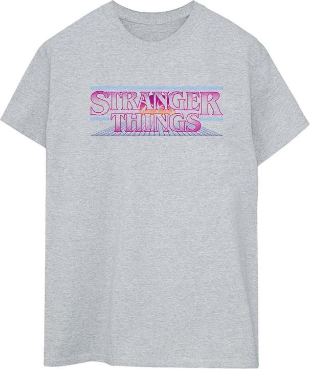 Actual product image Netflix Womens/Ladies Stranger Things Retro Title Cotton Boyfriend T-Shirt (S)