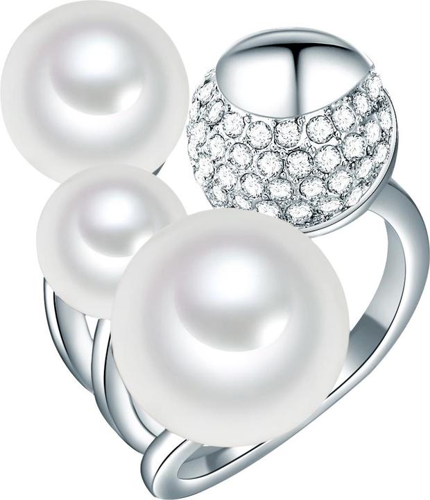Lulu & Jane Damen Messing Glas Muschelkernperle silber - 29297