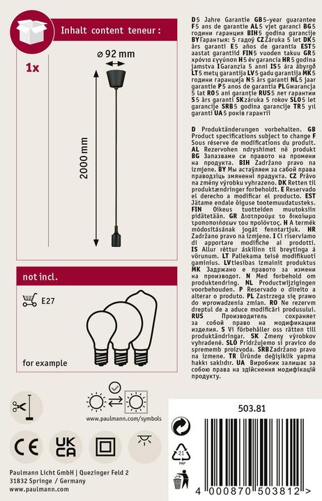 Actual product image Paulmann Neordic Ketil (E27)