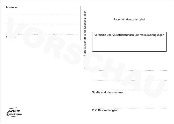 Nutritional values and ingredients Avery Address label/parcel label