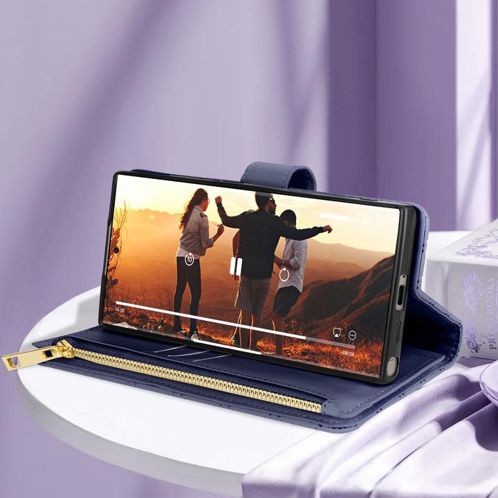 Immagine prodotto Avizar Serie di cover per portafogli con charm trapuntato (Samsung Galaxy S24 Ultra)