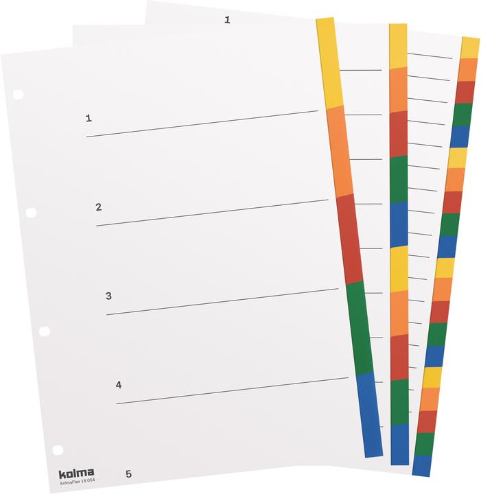 Actual product image Kolma Index A4 strong blank 20-piece coloured