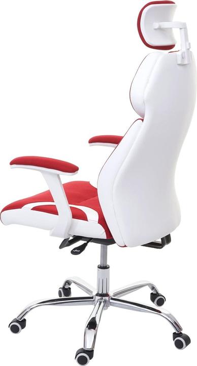 Produktbild Swisshandel24 Bürostuhl, Schreibtischstuhl Drehstuhl Chefsessel, Sliding-Funktion Stoff/Textil + Kunstleder - rot/