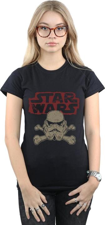Actual product image Star Wars Womens/Ladies Stormtrooper Skull Logo Cotton T-Shirt (XXL)